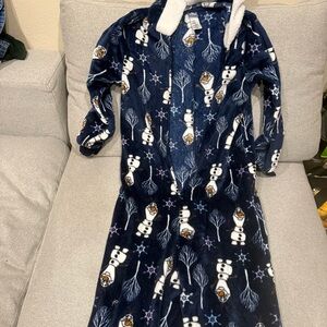 Men's Plush Snowman Print Onesie